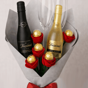 Un ramo para brindar, comer chocolate y descubrir un mensaje que emociona.