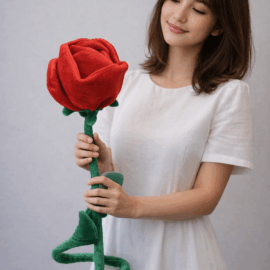 Rosa Gigante Moldeable (78 cm) + Mensaje Personalizado